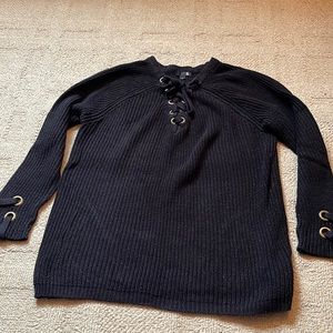 G by guess lace up black sweater